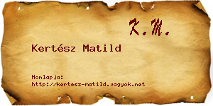 Kertész Matild névjegykártya
